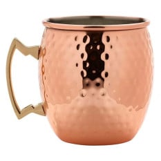 Copper Barrel Mug Gold Handle Hammered 550ml / 19.25oz