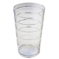 Graduated Ribbed Tumbler 250ml Clear (Pack of 10)