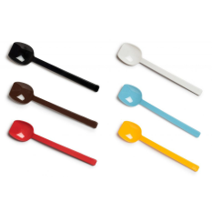 Polycarbonate Wide Flat Edge Spoon Long Handle (Pack of 10)