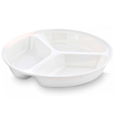 Polycarbonate 3 Compartment Deep Plate 25.5cm