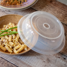 Polypropylene Plate Cover with Opening 22cm Natural 