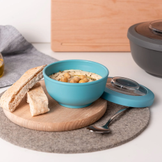 Polypropylene Small Snack Bowl with Lid 200ml (Pack of 8)