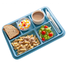 Polypropylene 6 Compartment Meal Tray Steel Blue 