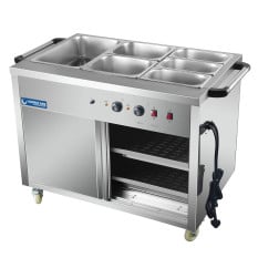 Hurricane Mobile Hot Cupboard with Wet Bain Marie Top 1200mm 