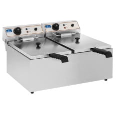 Hurricane Commercial Countertop Twin Tank Electric Deep Fat Fryer 2 x 10 Litre