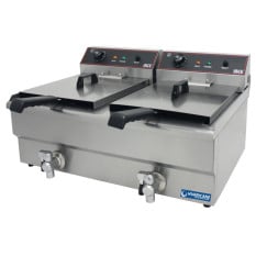 Hurricane Electric Countertop Fryer 2 x 16 Litres Twin Tank with Tap