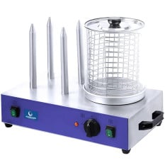 Hurricane Commercial Hot Dog Steamer With 4 Bun Spikes