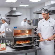 Hurricane Commercial Twin Deck Pizza Oven Countertop 16 Inch 3kW