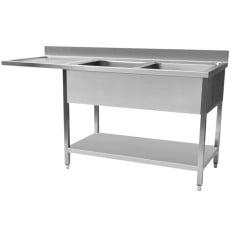 Hurricane Stainless Steel Sink 1600 x 600mm Left Hand Drain
