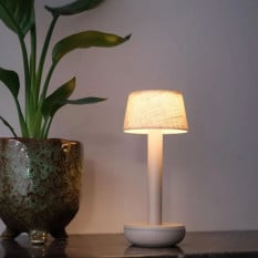 Churchill Humble Two Table Light Beige with Beige Linen Shade