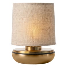 Churchill Humble Firefly Table Light Gold with Beige Linen Shade