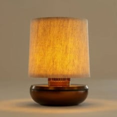 Churchill Humble Firefly Table Light Bronze with Beige Linen