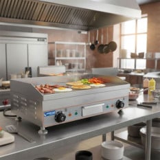 Hurricane Electric Griddle Countertop Chrome 75cm 6Kw (2x 13A Plug)