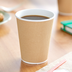 Recyclable Paper Cup Ripple Walled Kraft 355ml/12oz (Pack of 500)