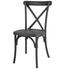 Bolero Manhattan Cross Back Resin Chairs Black (Pack of 4)