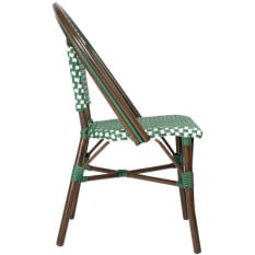 Bolero Parisian Style PE Rattan Chair Green Dot Mix (Pack of 2)