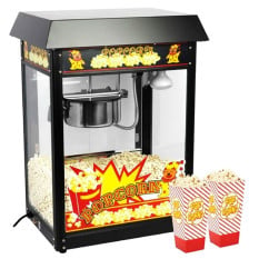 Haxro Commercial Popcorn Maker Popcorn Machine 56cm 1.35kW Black