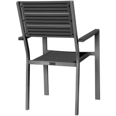 Bolero Valletta Grey Slatted Arm Chair (Pack of 4)