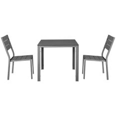 Bolero Valletta Grey Slatted Side Chair (Pack of 4)