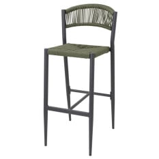 Bolero Eden PE Twist Rattan Outdoor Bar Stool Green (Pack of 2)