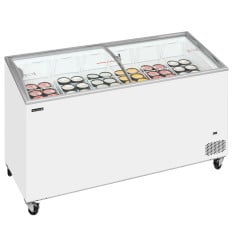 Tefcold Display Chest Freezer Sliding Curved Glass Lid 430 Litre