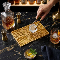 Brass Plate Ice Cube Stamp Tray with 6 Designs 200mm