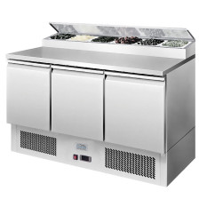 Graupel Counter Fridge 3 Door 380 Litre Saladette Top