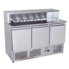 Graupel Saladette Fridge 3 Door 380 Litre Marble Top