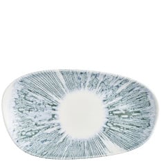 Churchill Inked Lyra Blue Opal Organic Oblong Platter 26 x 15cm (Pack of 12)