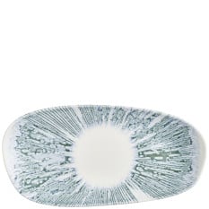 Churchill Inked Lyra Blue Opal Organic Oblong Platter 35 x 15cm (Pack of 12)