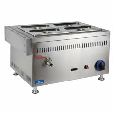 Commercial LPG Gas Wet Bain Marie 4x Gastronorm GN 1/4