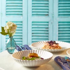 Incise Porcelain Scalloped Coupe Bowl 23cm/9" (Pack of 6)