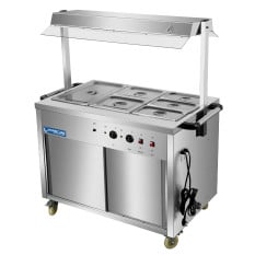 Hurricane HCB121 Servery Unit with Bain Marie Top and Gantry Light 1200mm