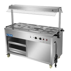 Hurricane HCB155 Servery Unit with Bain Marie Top and Gantry Light 1500mm