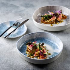 Churchill Inked Lyra Blue Organic Walled Bowl 20cm/7.8" (Pack of 6)