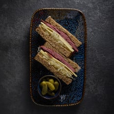 Churchill Inked Cascade Sapphire Blue Natural Tray 26 x 15cm (Pack of 6)