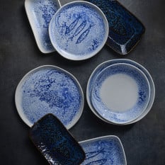 Churchill Inked Fresco Blue Natural Organic Deep Bowl 21.5cm/8.5" 800ml/27oz (Pack of 6)