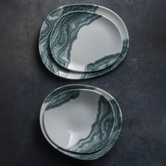 Churchill Inked Tide Black Opal Organic Bowl 23cm/9.1" 600ml/21oz (Pack of 12)