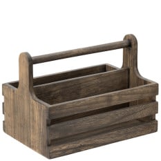 Large Rustic Wooden Table Caddy (Pack of 2)