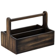 Large Black Wooden Table Caddy (Pack of 2)