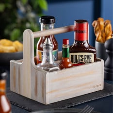 Medium White Wooden Table Caddy (Pack of 2)