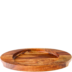 Acacia Wood Oval Serving Board With Indent 25 x 18.5cm (Pack of 6)