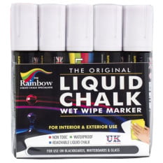 Liquid Chalk Markers - Jumbo 15mm White (Pack of 5)