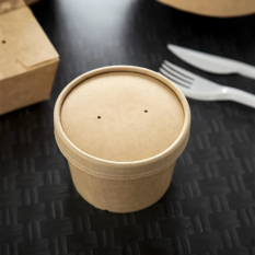 Kraft Soup Pot Lids 355ml/12oz (Pack of 500)
