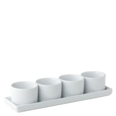 Titan White Gourmet 4 Round Bowls & Tray 9 x 2.75" (Pack of 6)