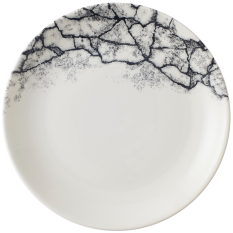Churchill Studio Prints Kintsugi Accents Quartz Black Coupe Plate 16.5cm/6.5" - Overhead