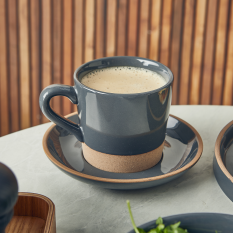 GenWare Kava Dark Grey Stoneware Saucer 16cm/6" (Pack of 6)