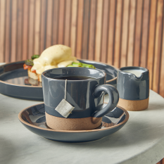 GenWare Kava Dark Grey Stoneware Coffee Cup 285ml/10oz (Pack of 6)