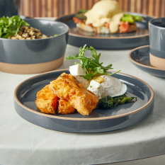 GenWare Kava Dark Grey Stoneware Presentation Plate 18cm/7" (Pack of 6)