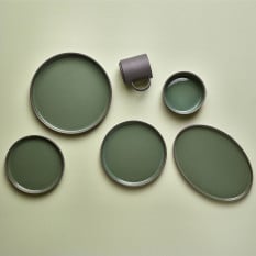 Kava Porcelain Green Presentation Plate 18cm/7" (Pack of 6)